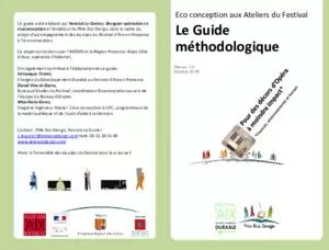 Eco conception aux Ateliers du Festival - Le Guide méthodologique 