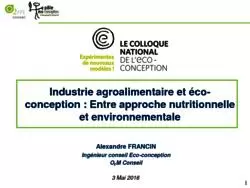 Industrie agroalimentaire et éco-conception : Entre approche nutritionnelle et environnementale
