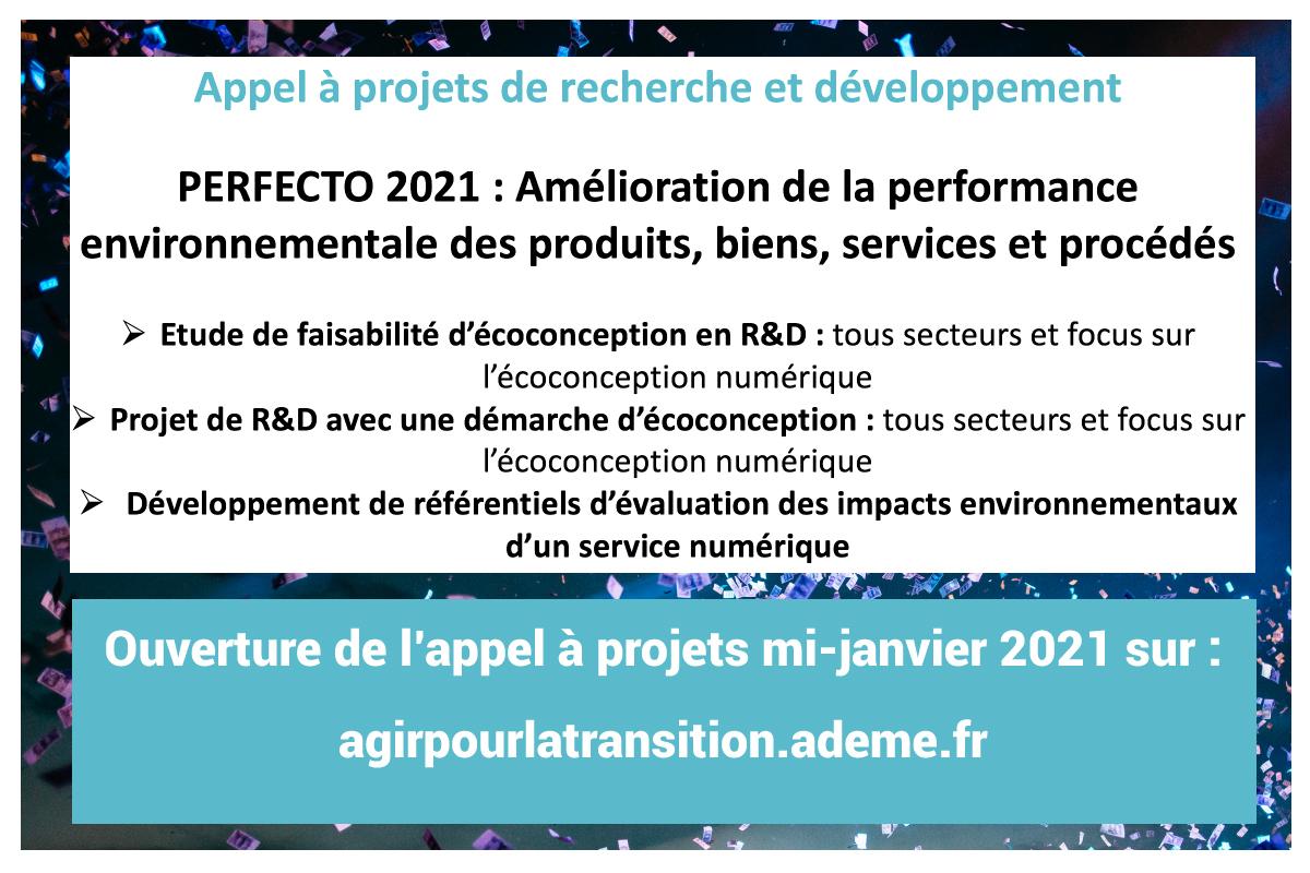 L'appel à projets PERFECTO 2021 évolue ! Ouverture en janvier 2021 pour la 8ème édition