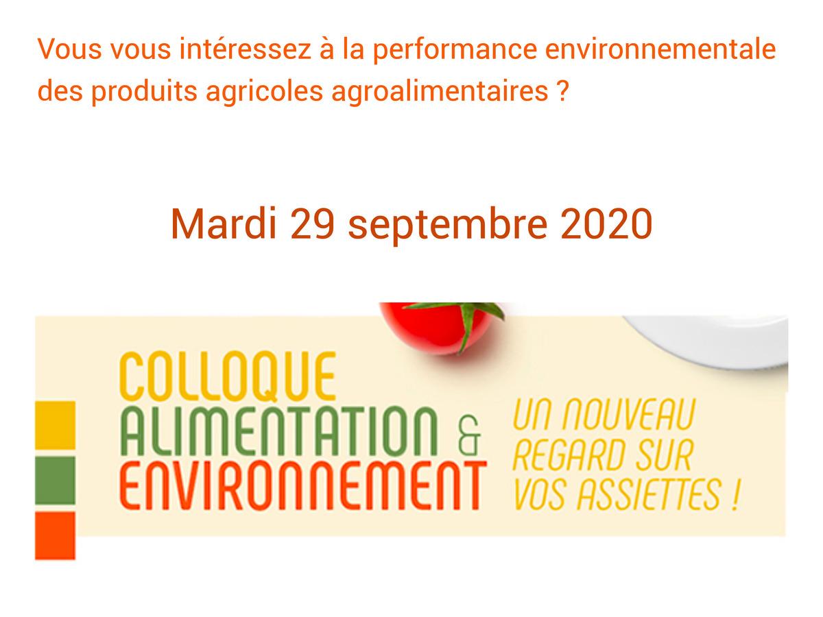 Colloque Alimentation & Environnement AGRIBALYSE 100% DIGITAL & GRATUIT !