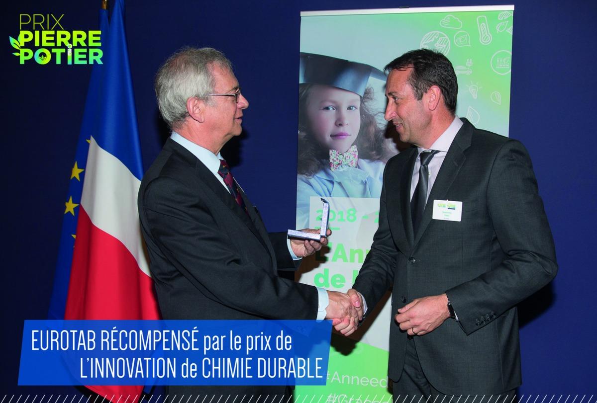 Eurotab reçoit le Prix Pierre Potier 2019 de Chimie Durable