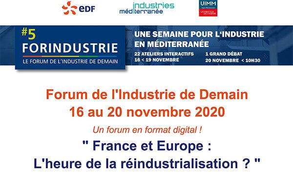 5ème forum de l’industrie en méditerranée : l'industrie de demain