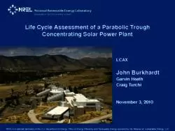 Life Cycle Assessment of a Parabolic Trough  Concentrating Solar Power Plant