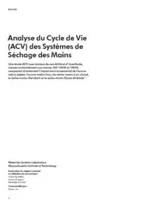 Analyse du Cycle de Vie  (ACV) des Systèmes de  Séchage des Mains