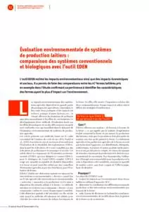 Évaluation environnementale de systèmes  de production laitiers :  comparaison des systèmes conventionnels  et biologiques avec l’outil EDEN 