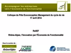 Atelier 4 : ReliEF - Economie de la fonctionnalité en Rhône-Alpes