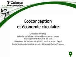 Economie circulaire et éco-conception : Quelle articulation entre ces différentes initiatives 2/2