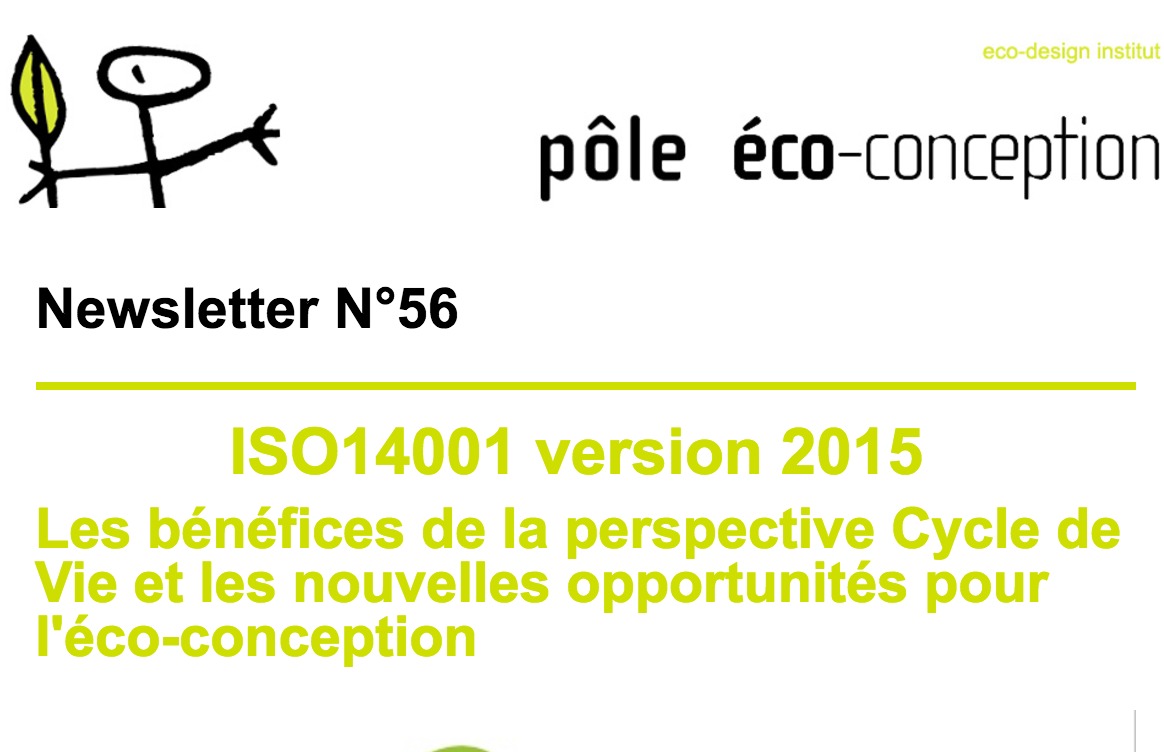 Newsletter N°56 du Pôle Eco-conception
