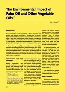 The environmental impact of palm oil and other vegetable oils