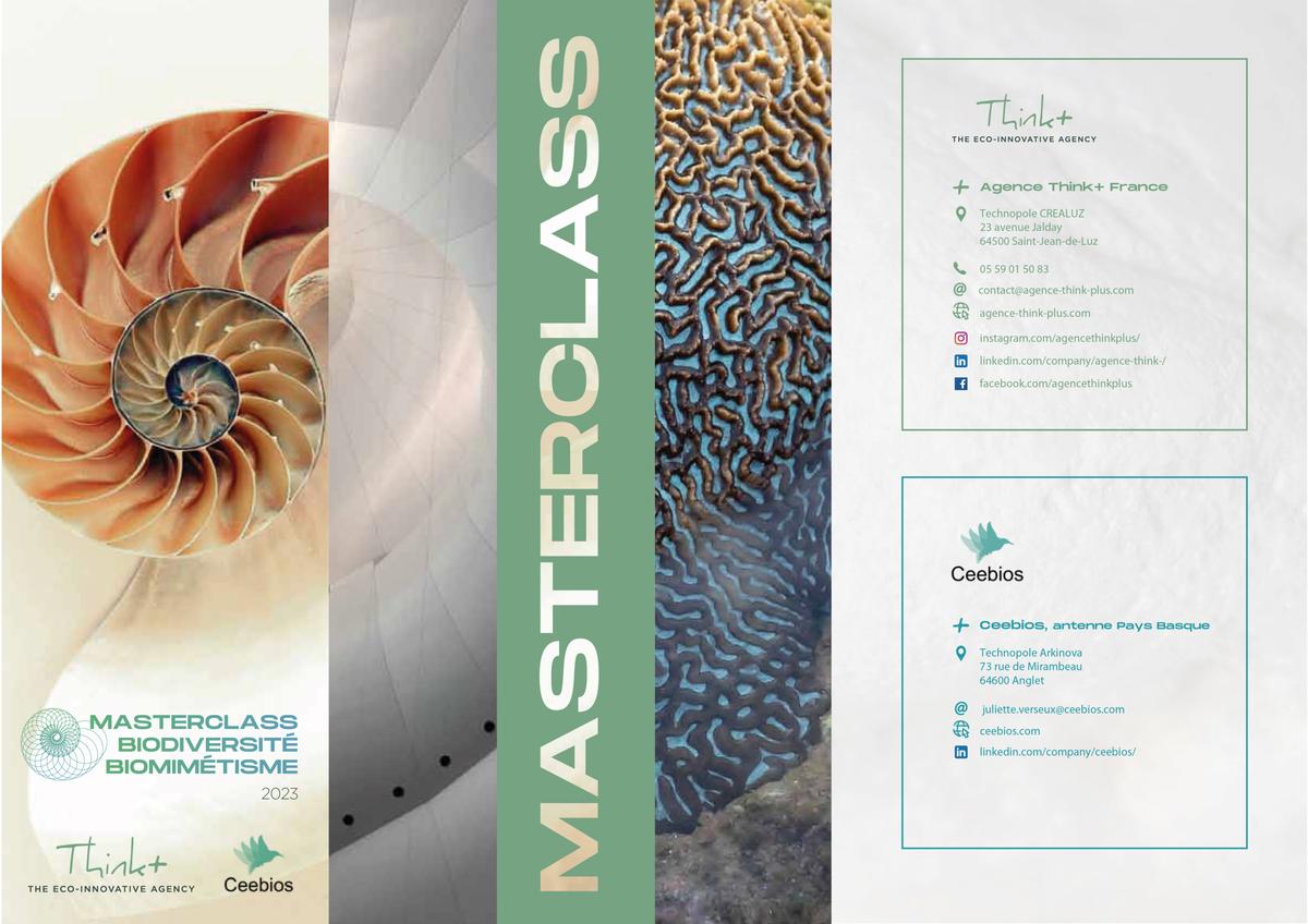 [EVENEMENT] Invitation Masterclass biodiversité & biomimetisme - Agence Think+