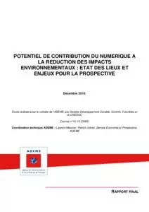 rapport final : Potentiel de contribution du numérique à la réduction des impacts environnementaux: état des lieux et enjeux pour la prospective