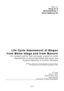 Life Cycle Assessment of Biogas from Maize silage and from Manure